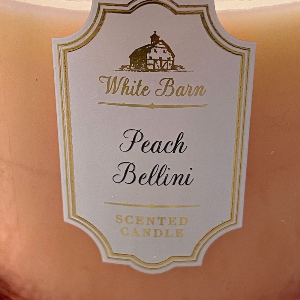 Bath & Body Works Peach Bellini Scented Candle 3 Wick 14.5oz - Picture 7 of 8